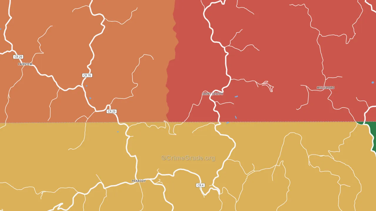 St. Joseph, WV Map of Assault Rates