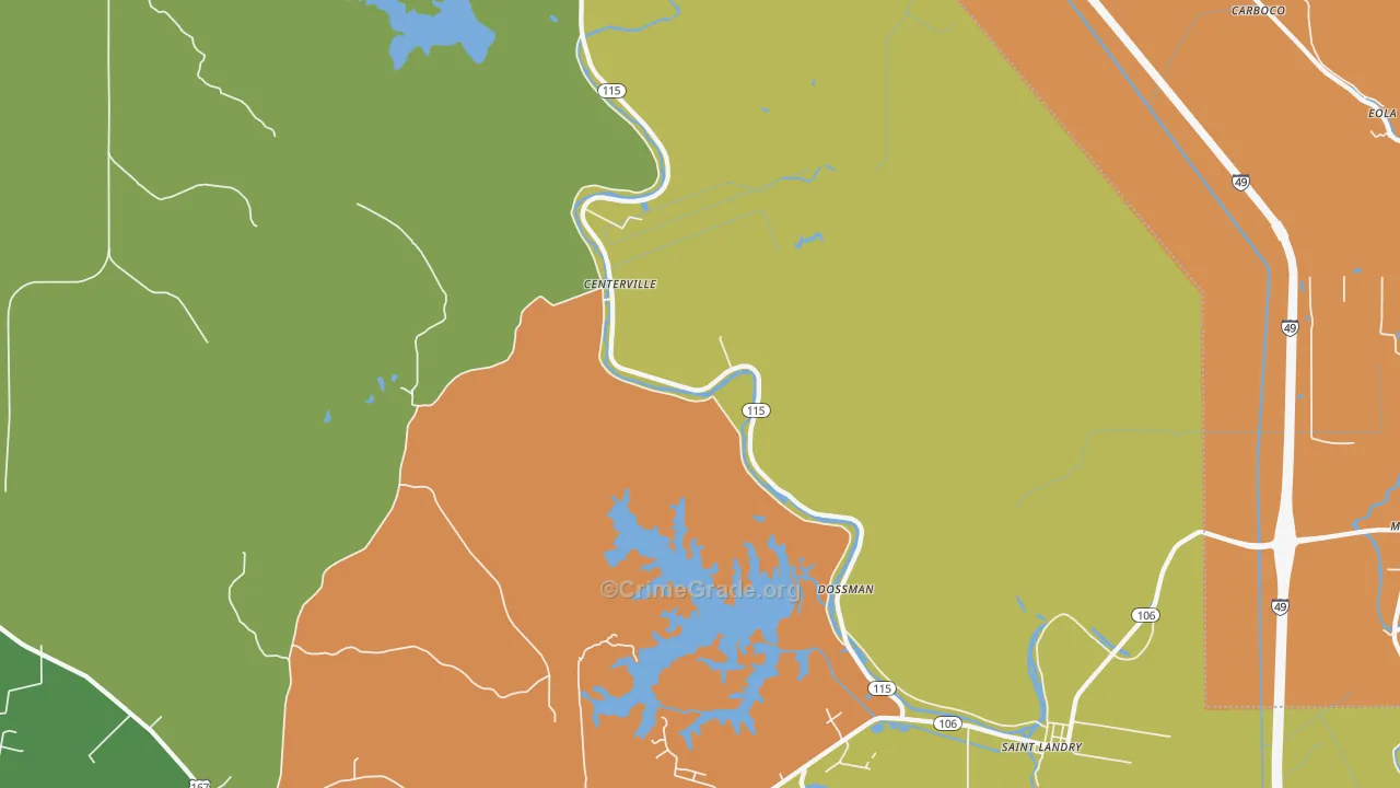 St. Landry, LA Map of Assault Rates