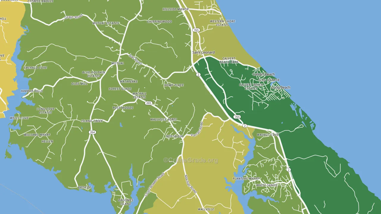 St. Leonard, MD Map of Assault Rates