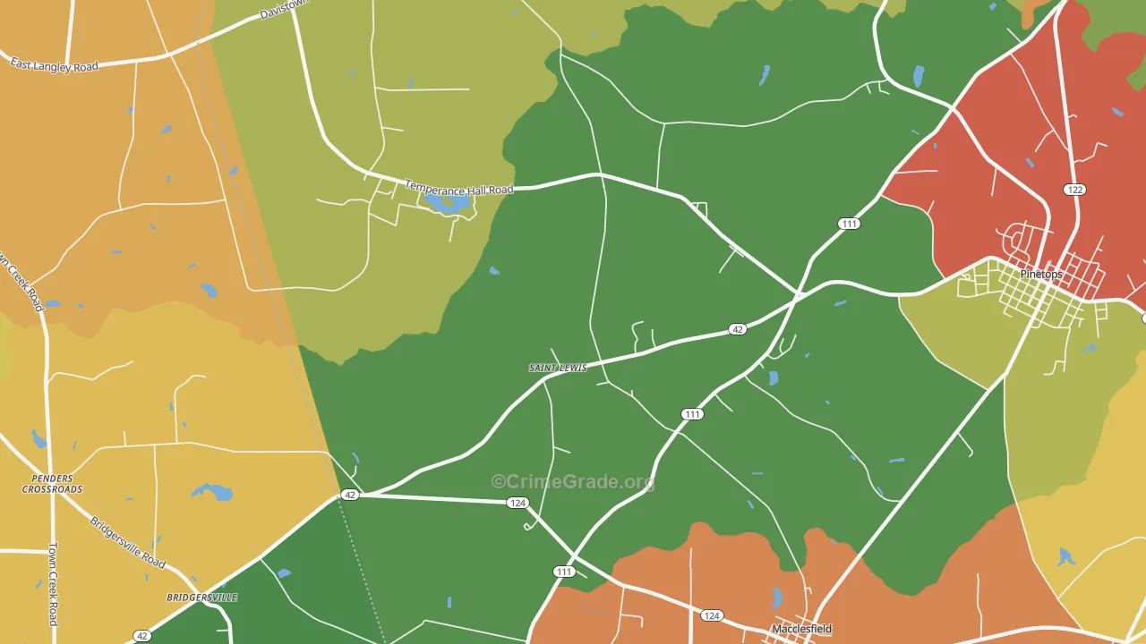 St. Lewis, NC Map of Assault Rates