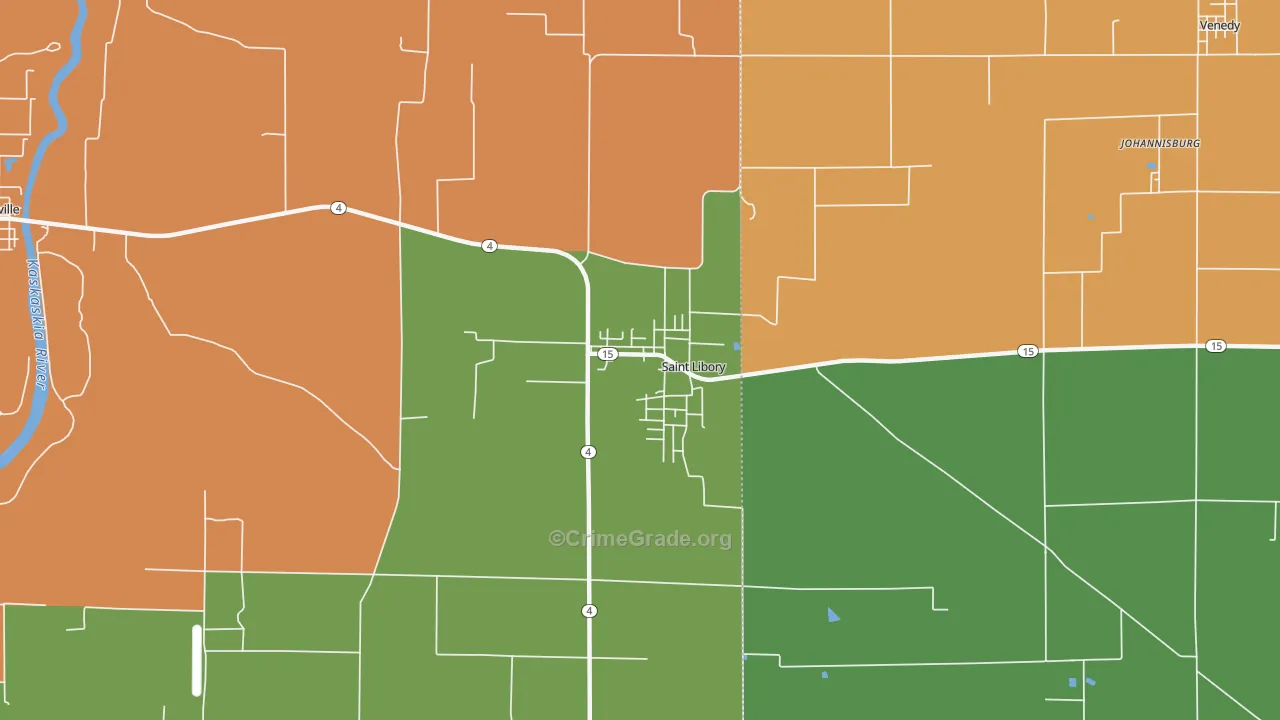 St. Libory, IL Map of Assault Rates