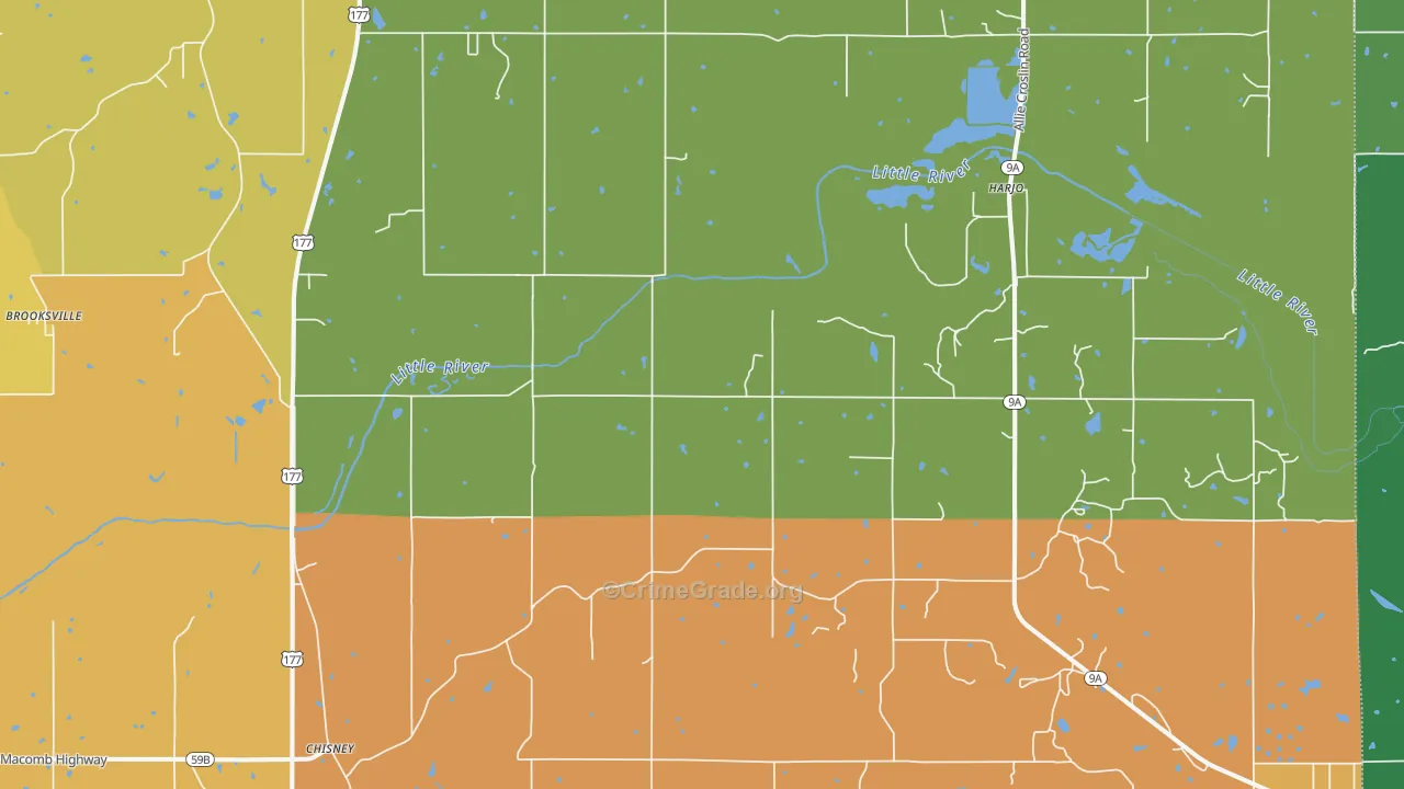 St. Louis, OK Map of Assault Rates