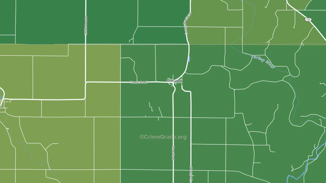 St. Lucas, IA Map of Assault Rates