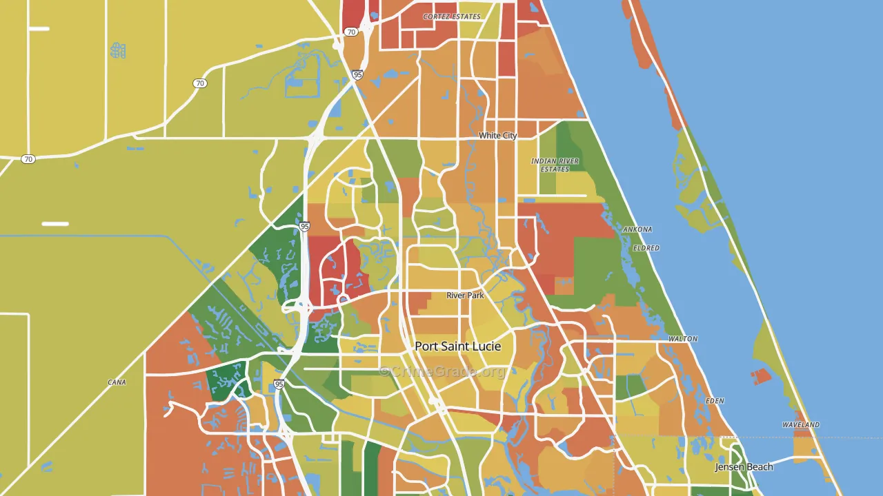 St. Lucie County, FL Map of Assault Rates