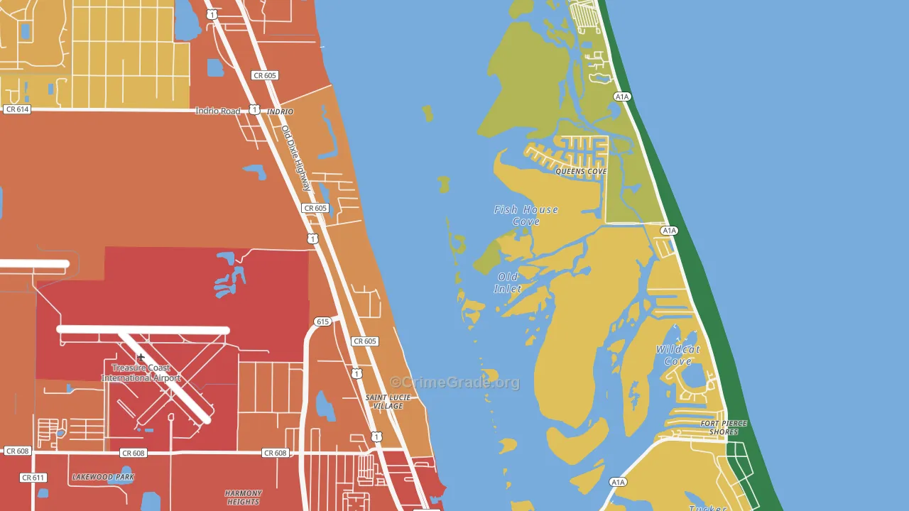 St. Lucie Village, FL Map of Assault Rates