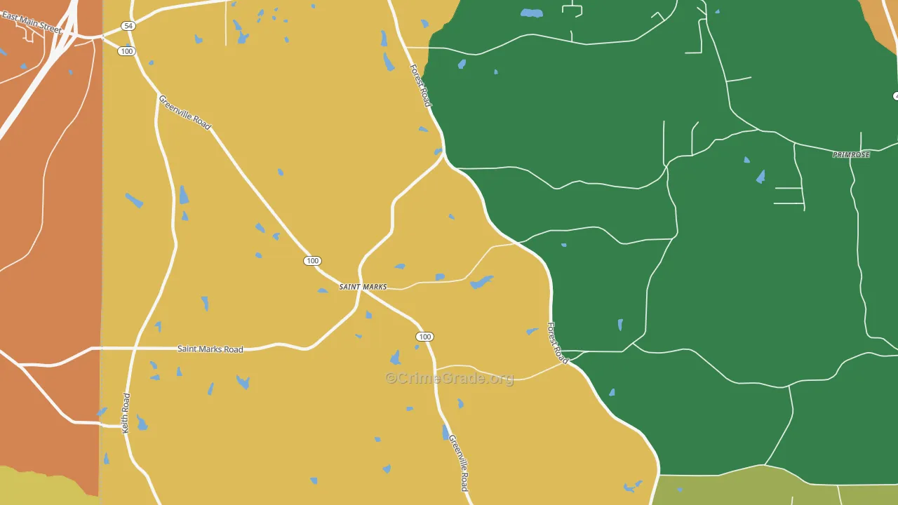 St. Marks, GA Map of Assault Rates