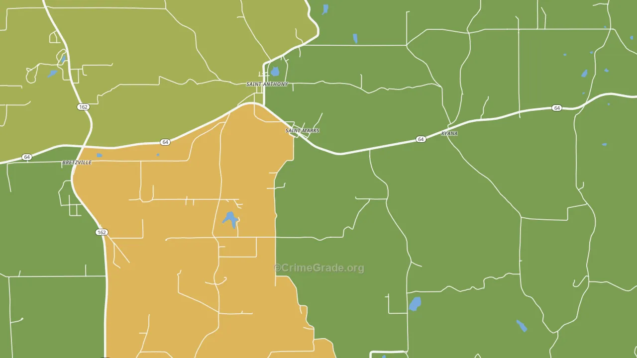 St. Marks, IN Map of Assault Rates
