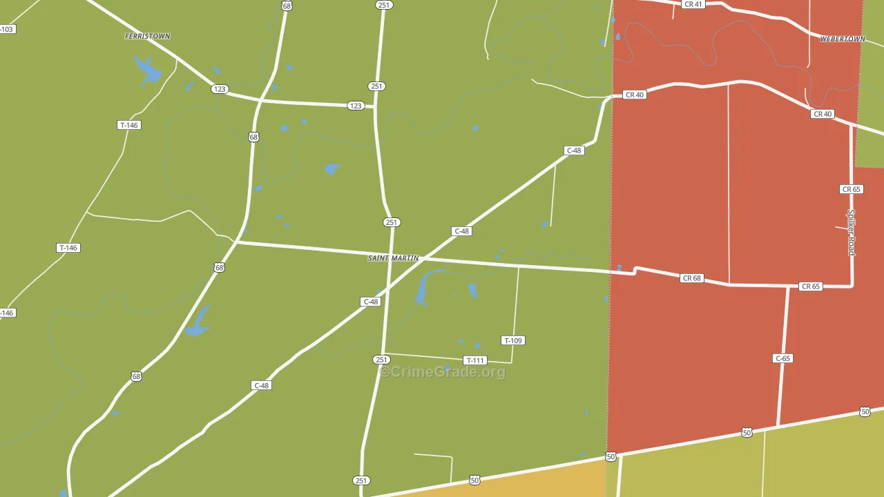 St. Martin, OH Map of Assault Rates