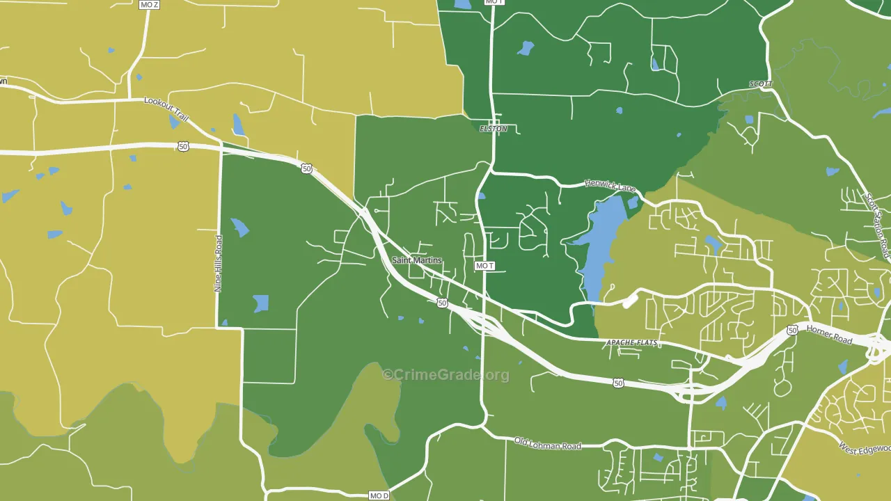 St. Martins, MO Map of Assault Rates