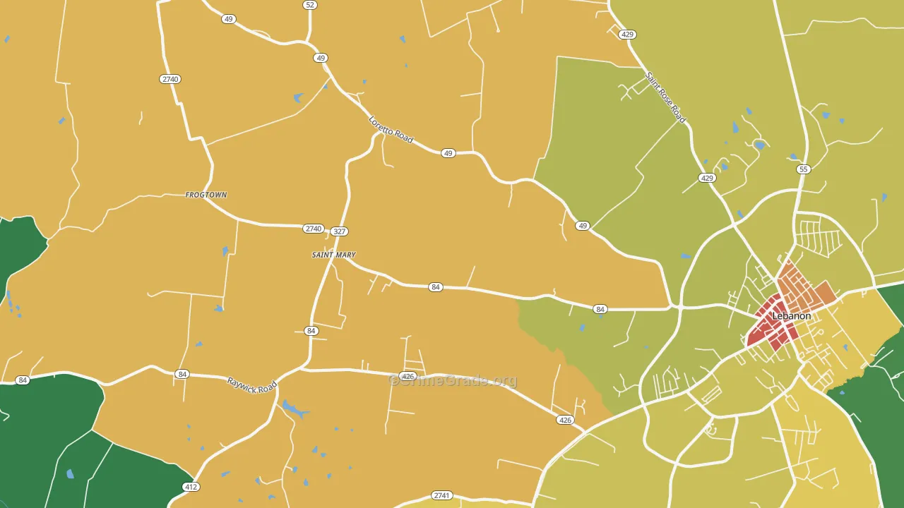 St. Mary, KY Map of Assault Rates