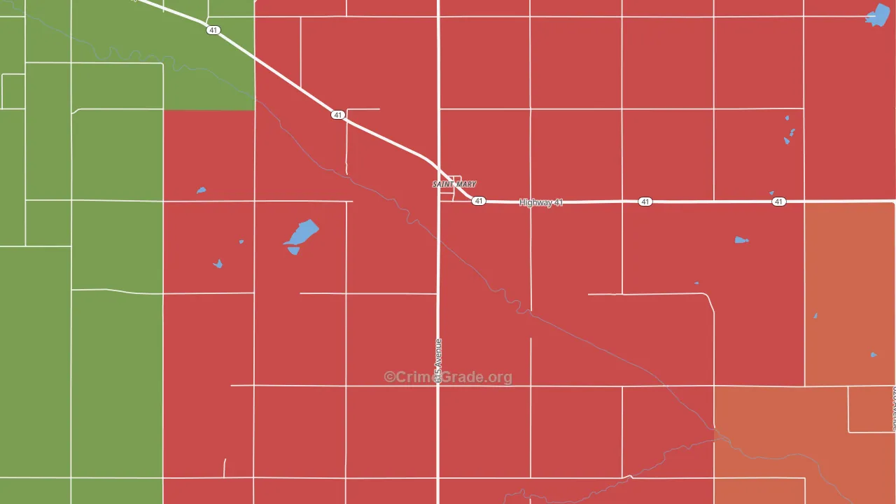 St. Mary, NE Map of Assault Rates