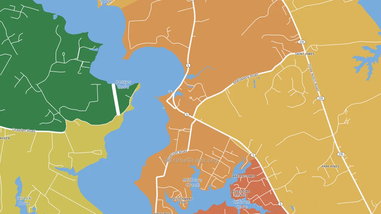 St. Marys City, MD Map of Assault Rates