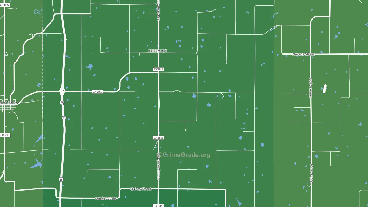 St. Marys, IA Map of Assault Rates