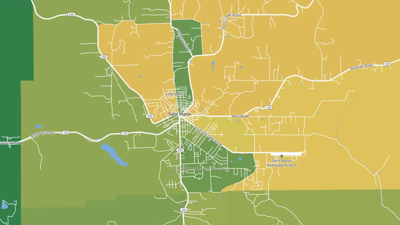 St. Marys, PA Map of Assault Rates