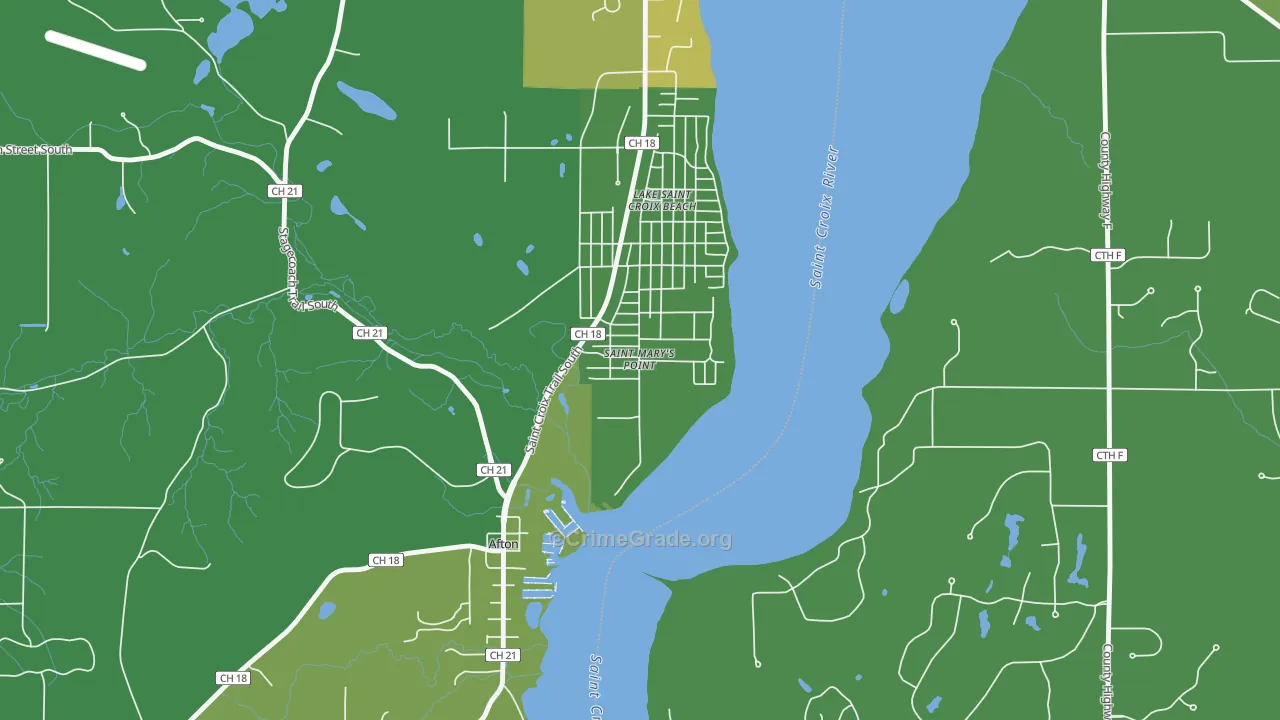 St. Marys Point, MN Map of Assault Rates