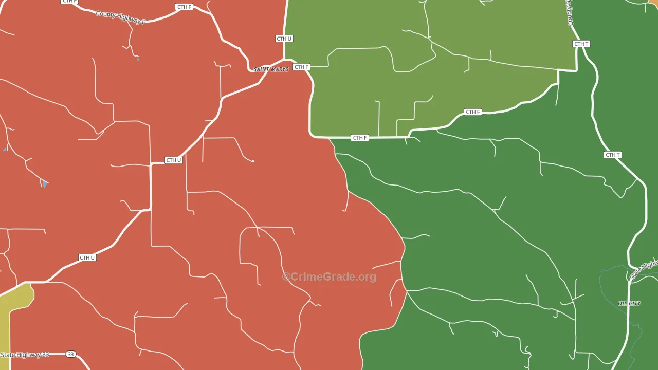 St. Marys, WI Map of Assault Rates