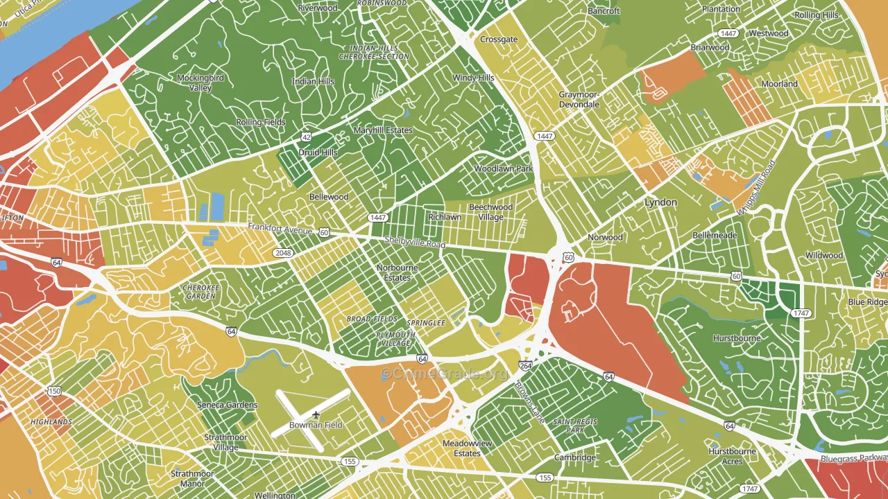 St. Matthews, KY Map of Assault Rates