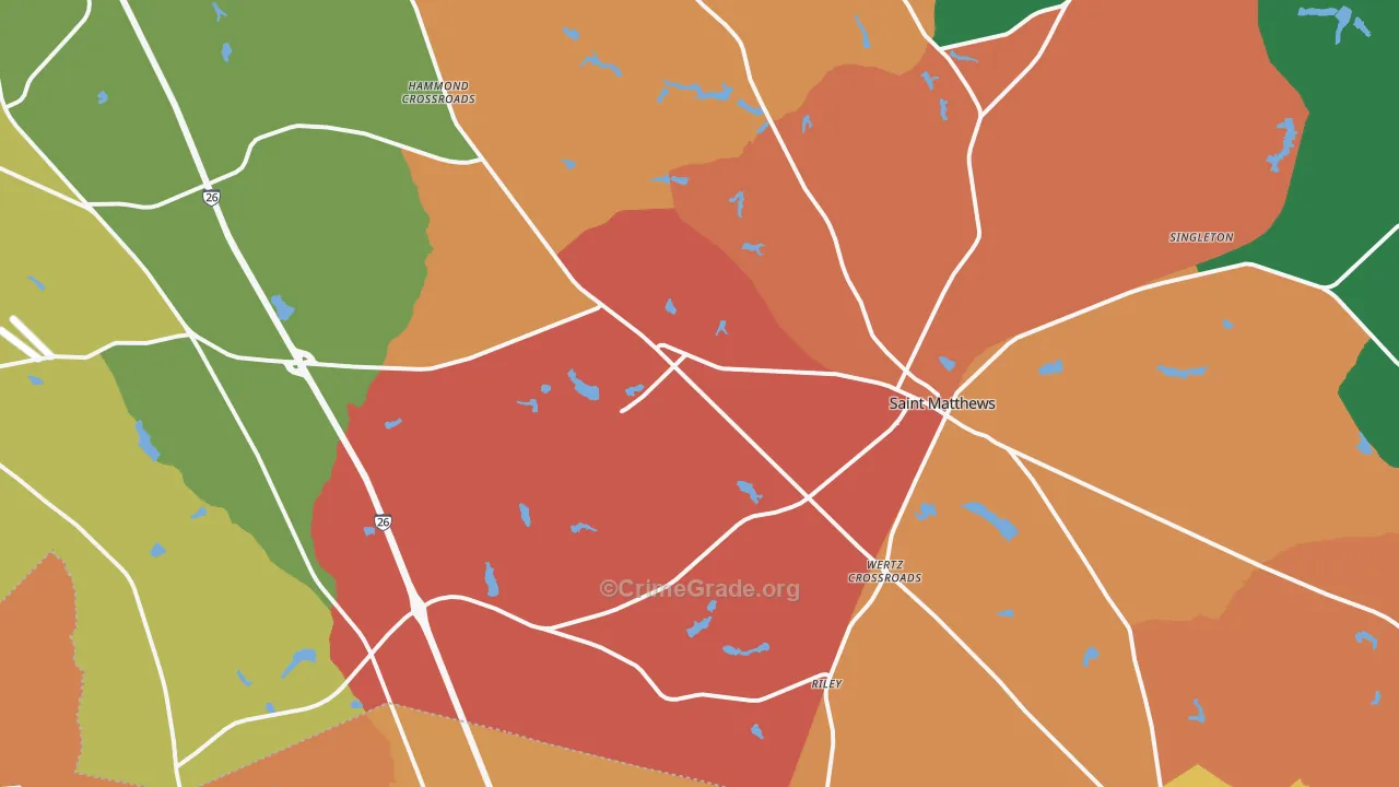 St. Matthews, SC Map of Assault Rates