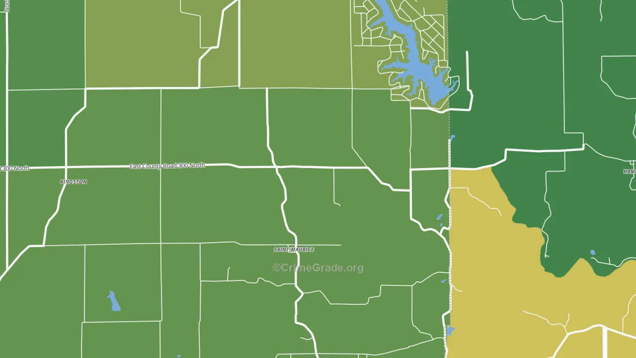 St. Maurice, IN Map of Assault Rates