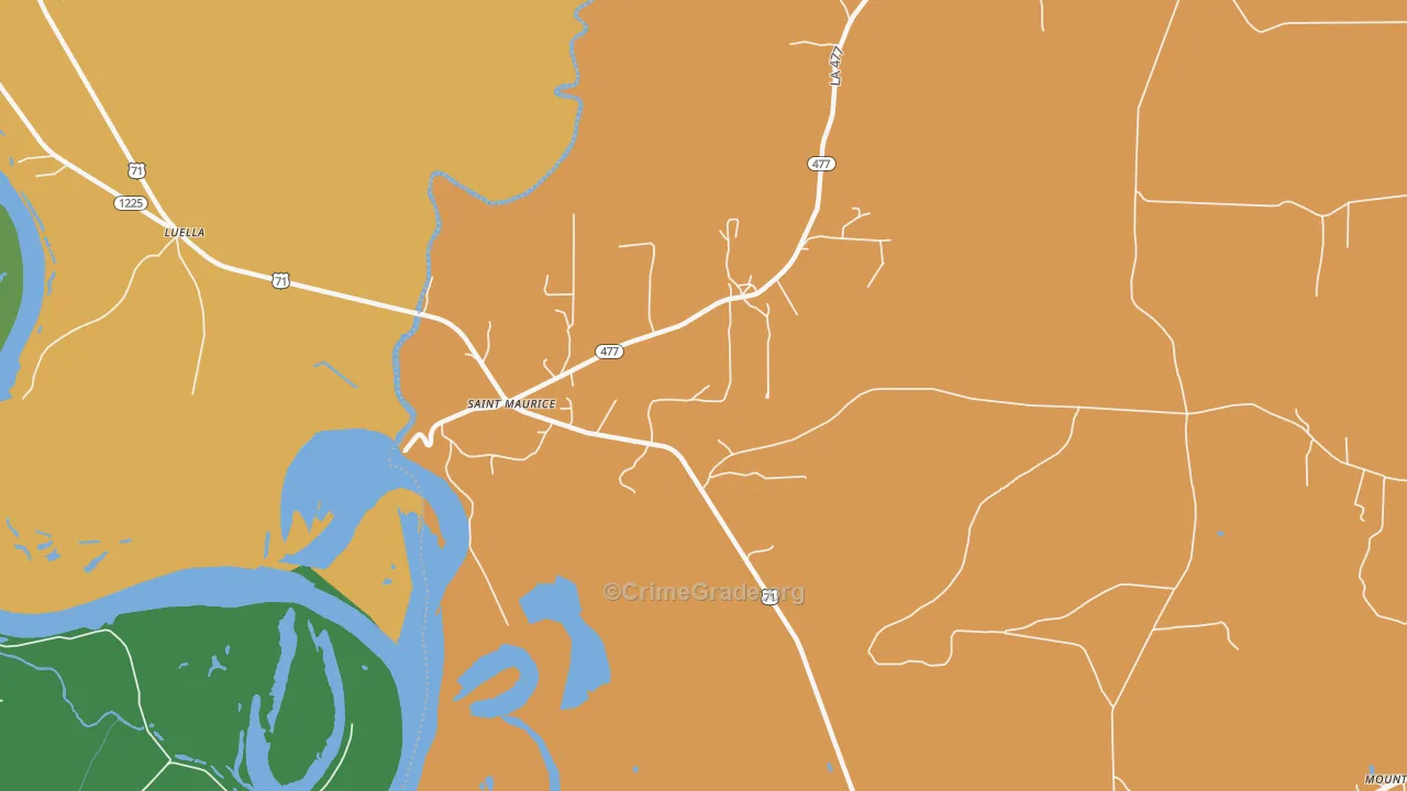 St. Maurice, LA Map of Assault Rates