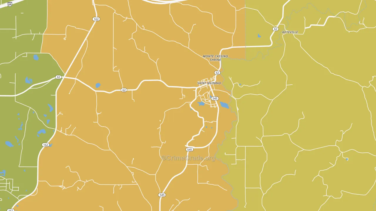 St. Meinrad, IN Map of Assault Rates