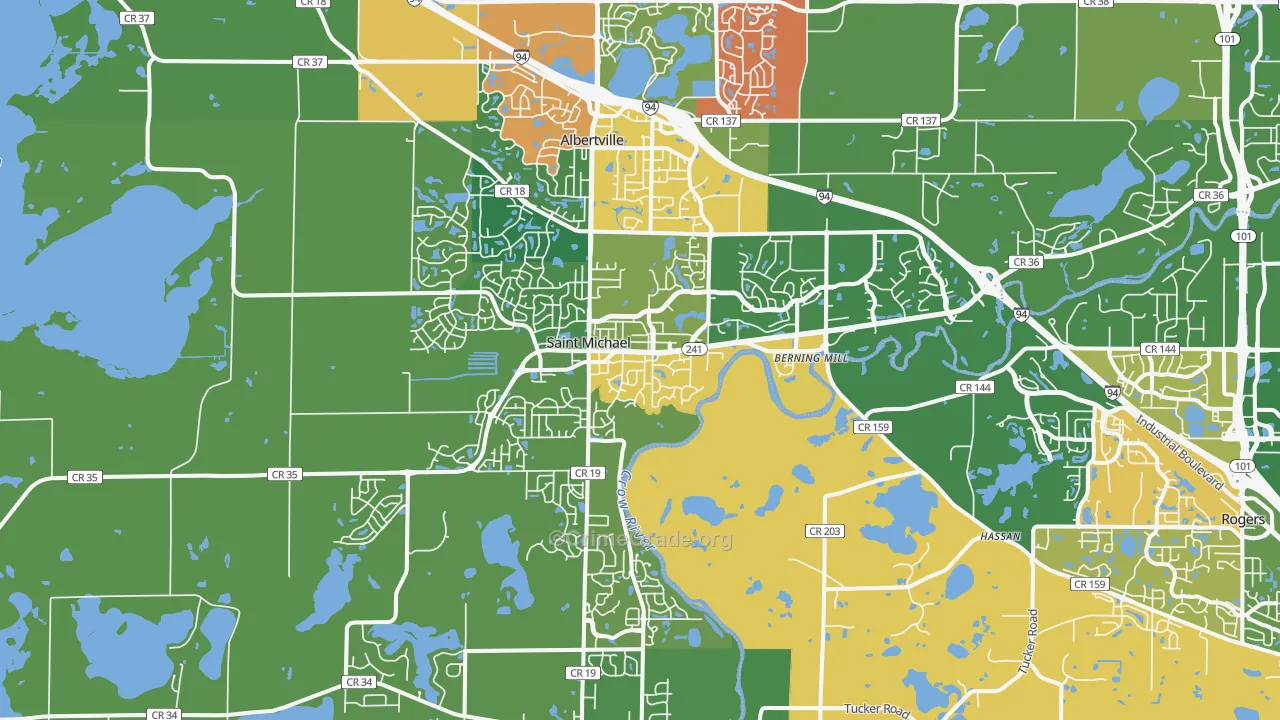 St. Michael, MN Map of Assault Rates