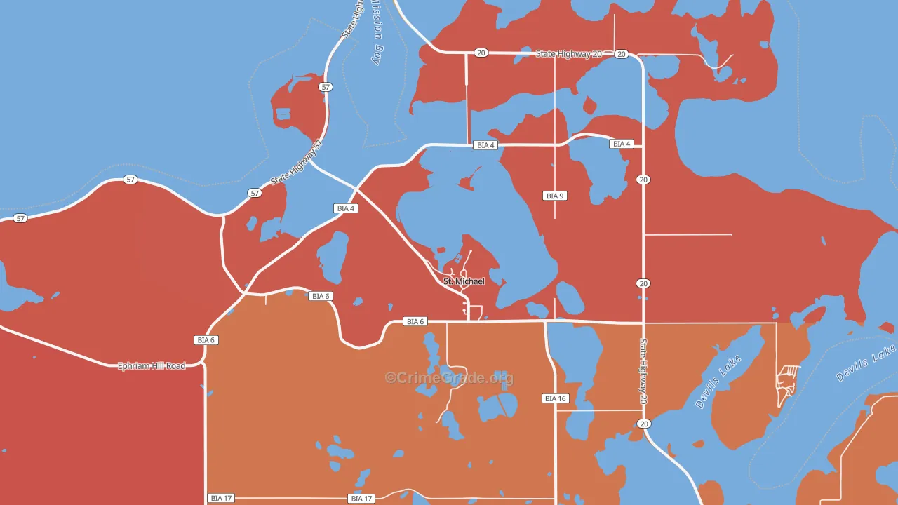 St. Michael, ND Map of Assault Rates