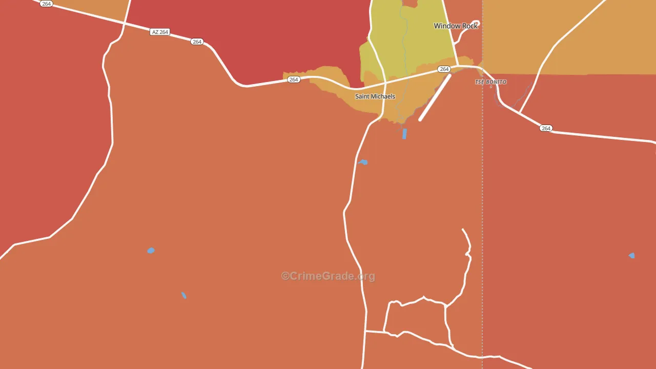 St. Michaels, AZ Map of Assault Rates