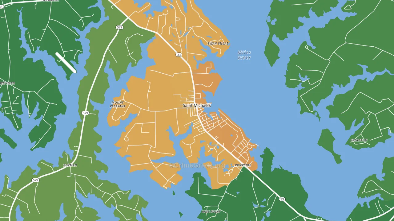 St. Michaels, MD Map of Assault Rates