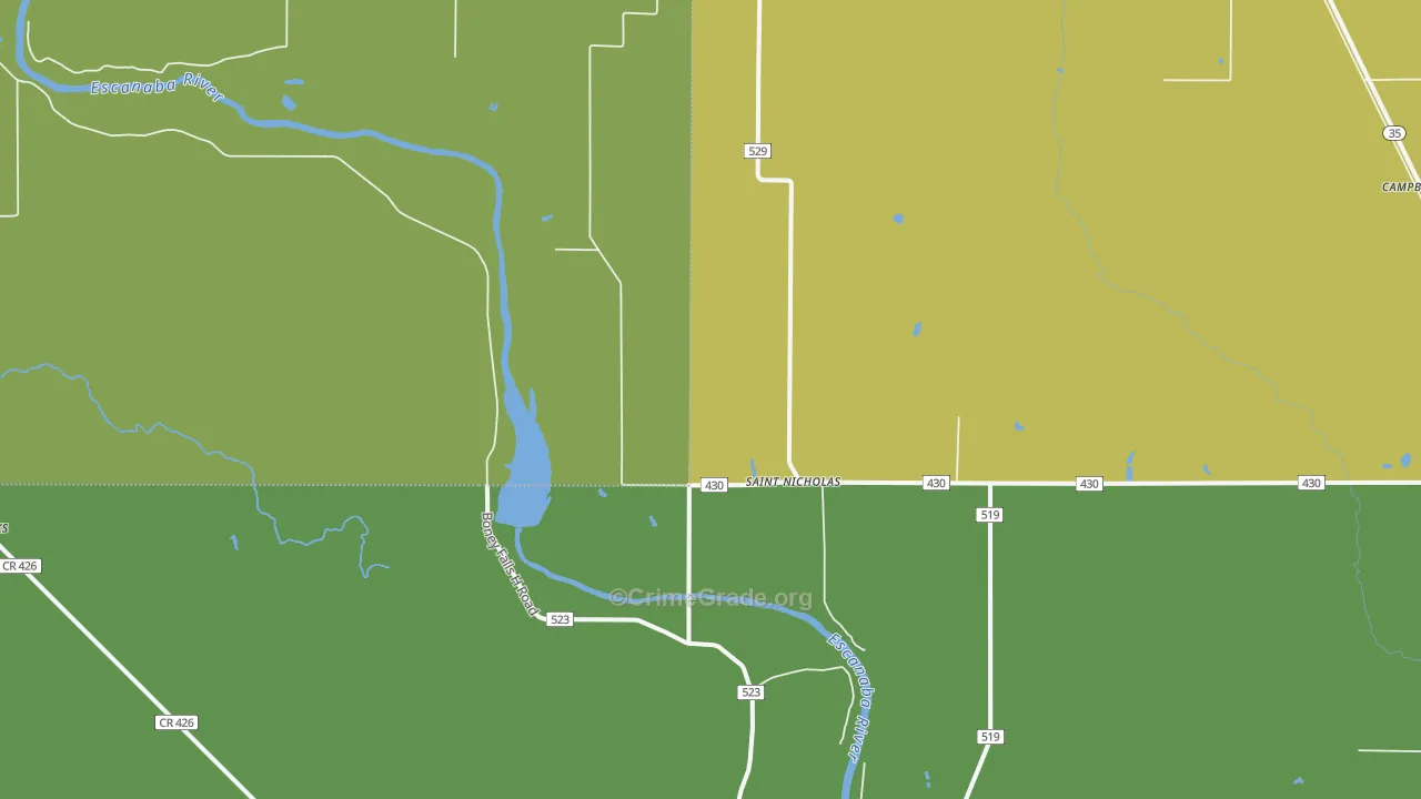 St. Nicholas, MI Map of Assault Rates