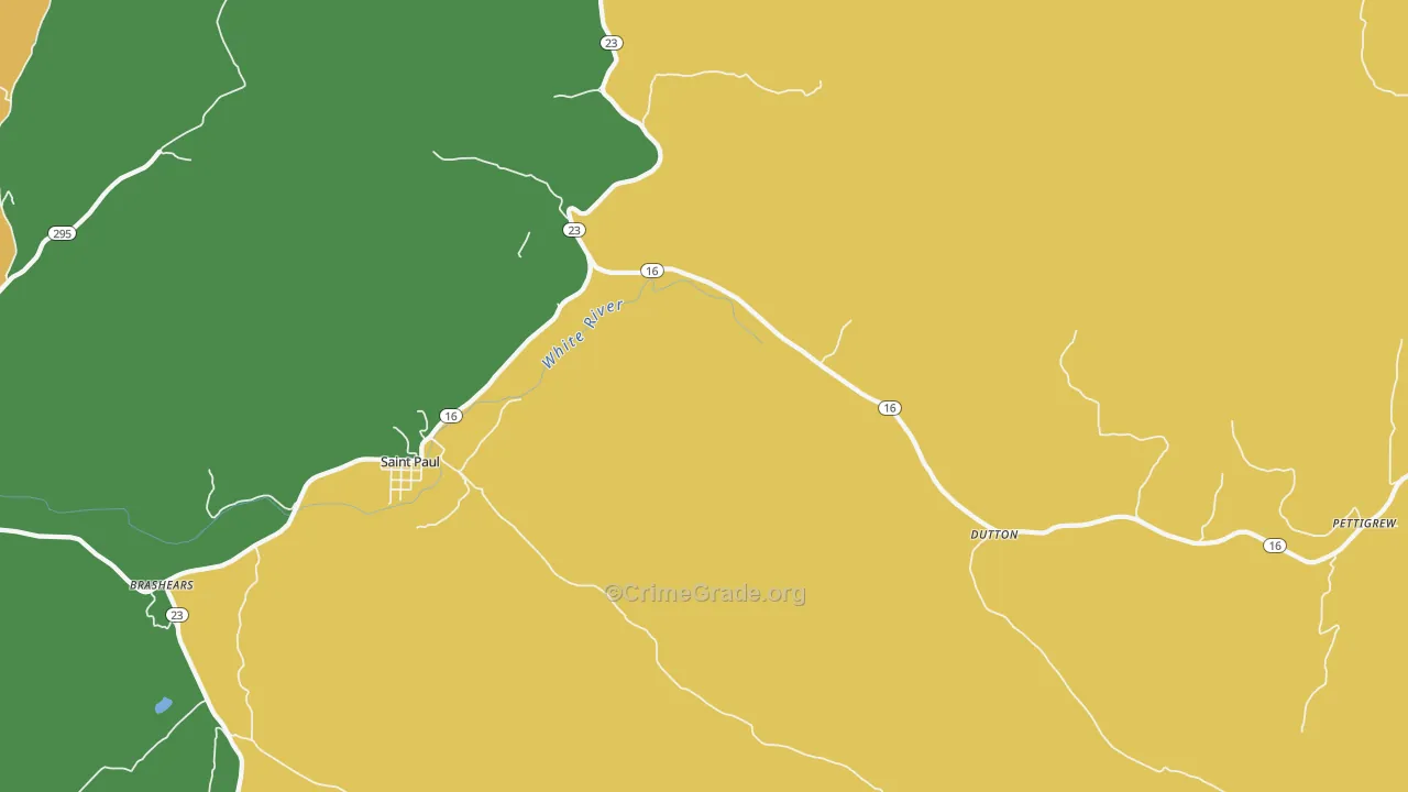 St. Paul, AR Map of Assault Rates