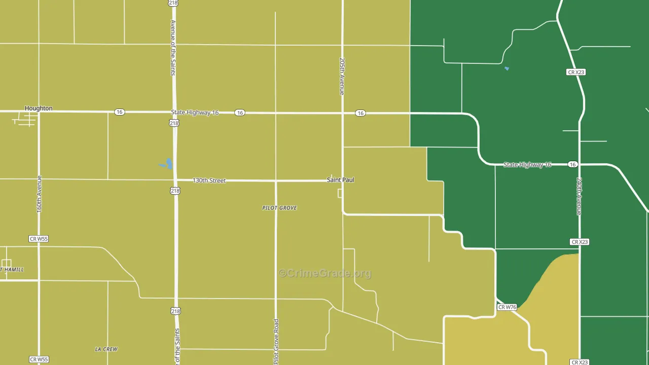 St. Paul, IA Map of Assault Rates