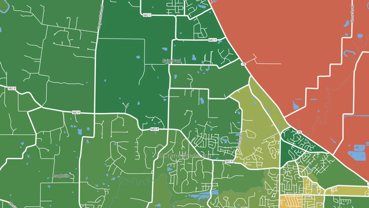 St. Paul, MO Map of Assault Rates