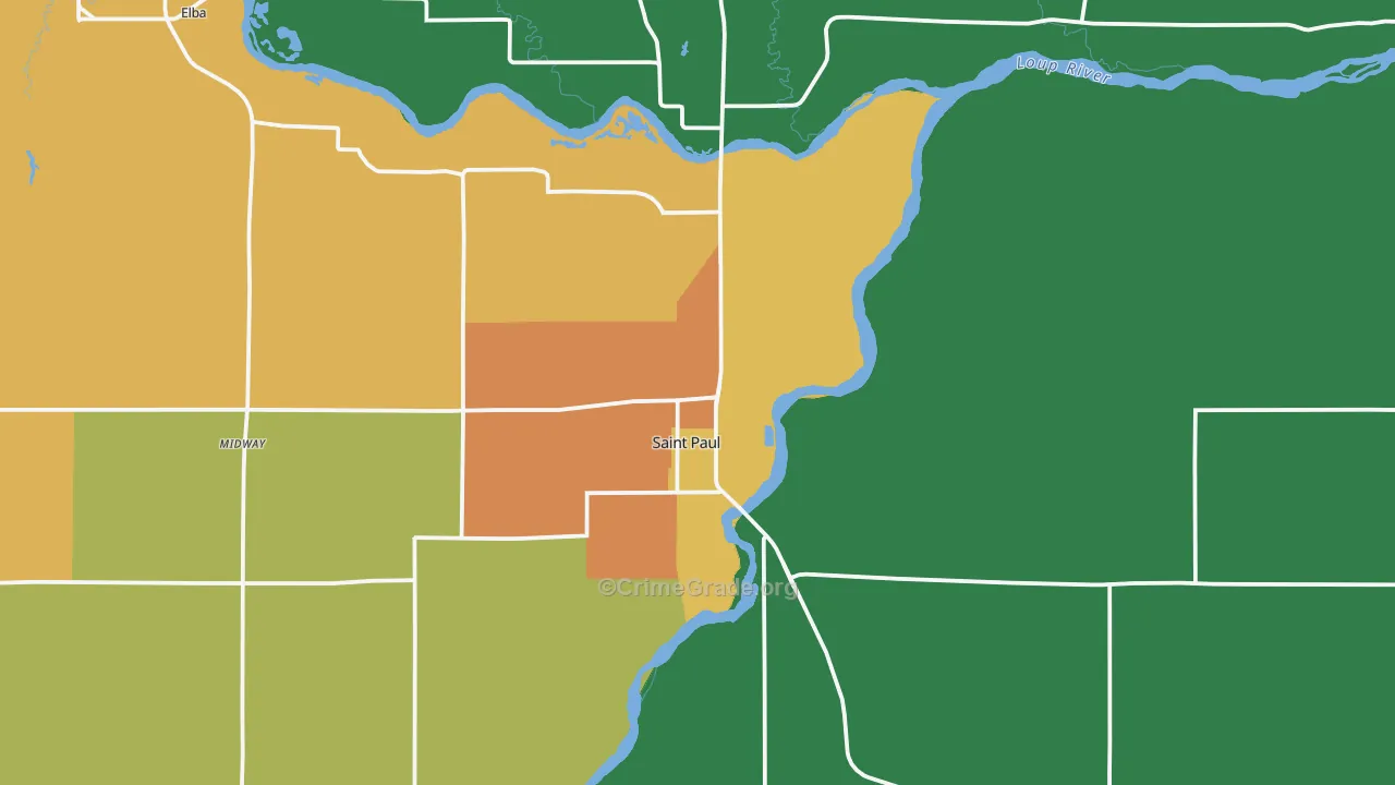St. Paul, NE Map of Assault Rates