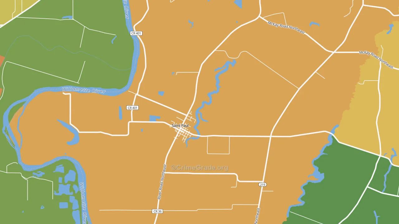 St. Paul, OR Map of Assault Rates
