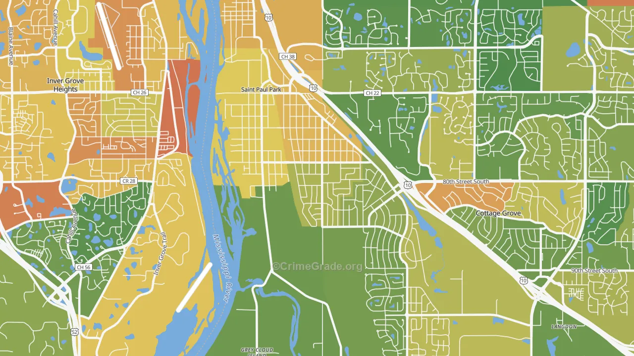 St. Paul Park, MN Map of Assault Rates