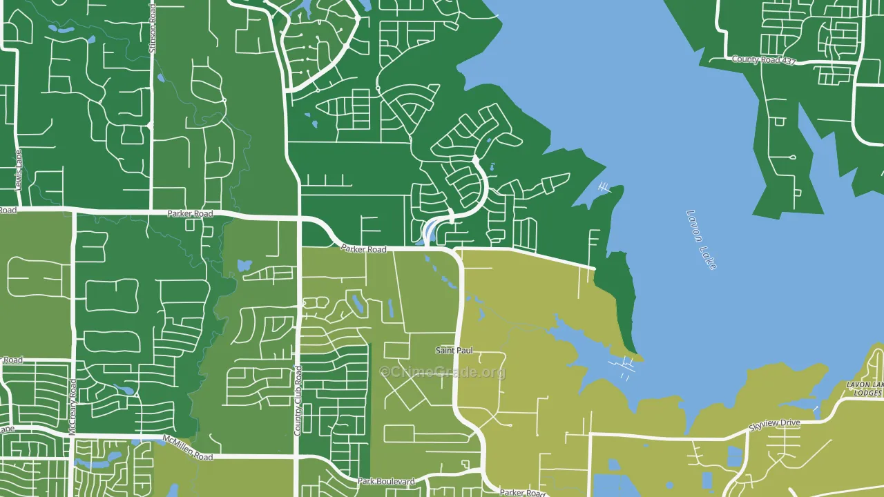St. Paul, TX Map of Assault Rates