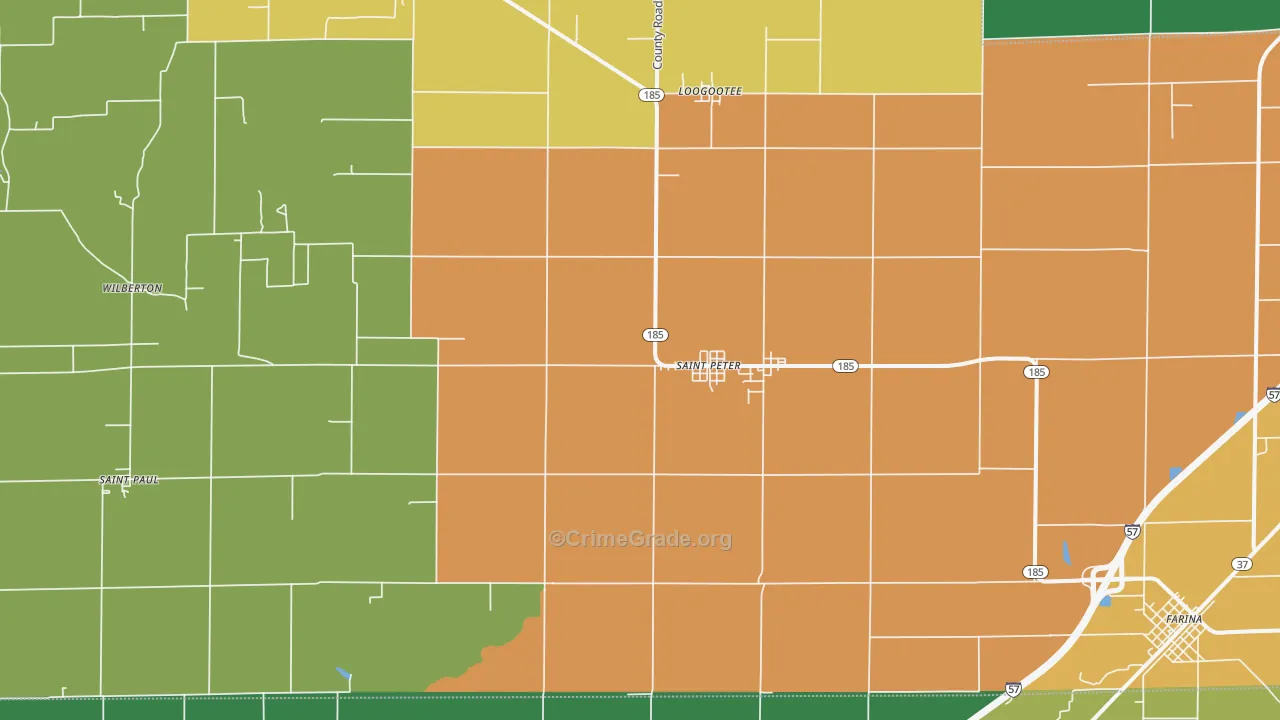 St. Peter, IL Map of Assault Rates