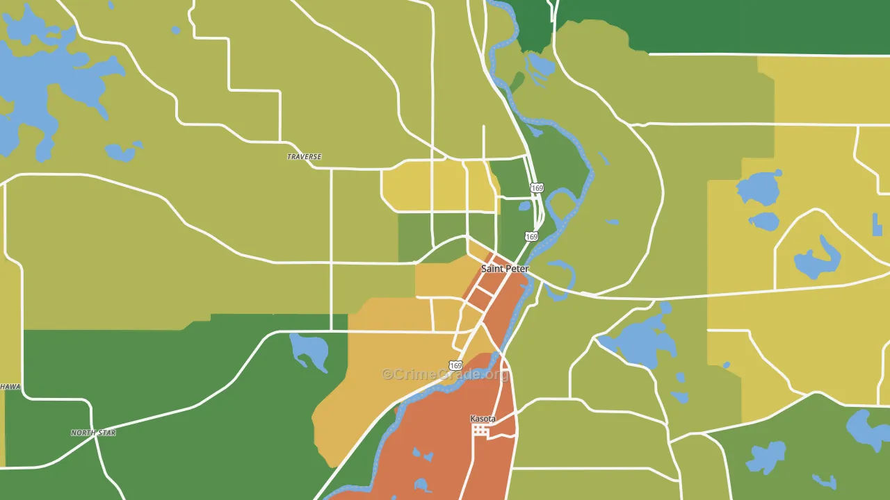 St. Peter, MN Map of Assault Rates