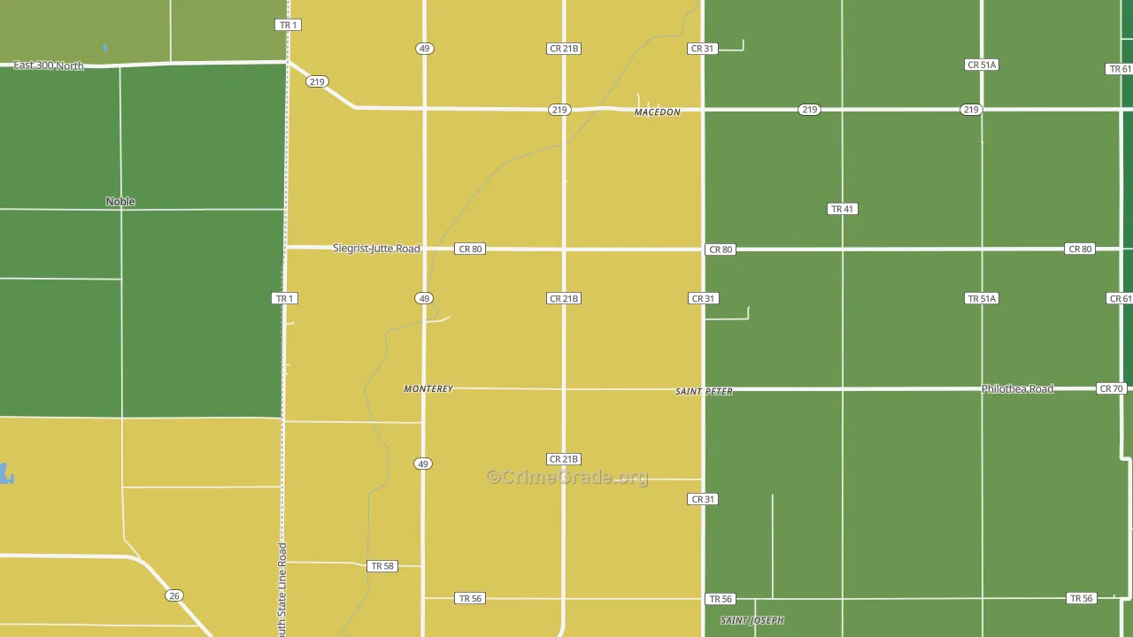 St. Peter, OH Map of Assault Rates