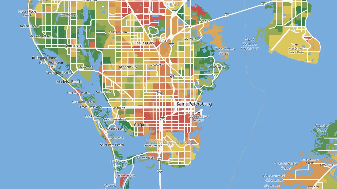 St. Petersburg, FL Map of Assault Rates