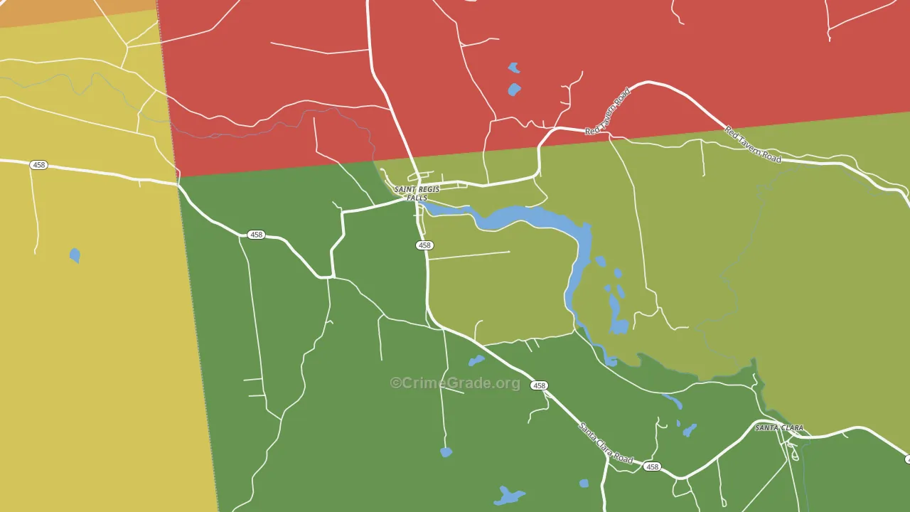 St. Regis Falls, NY Map of Assault Rates