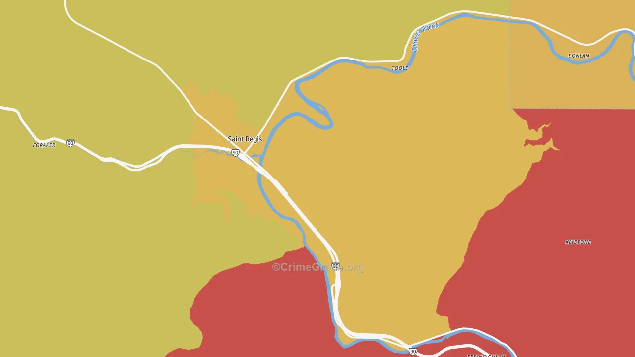 St. Regis, MT Map of Assault Rates