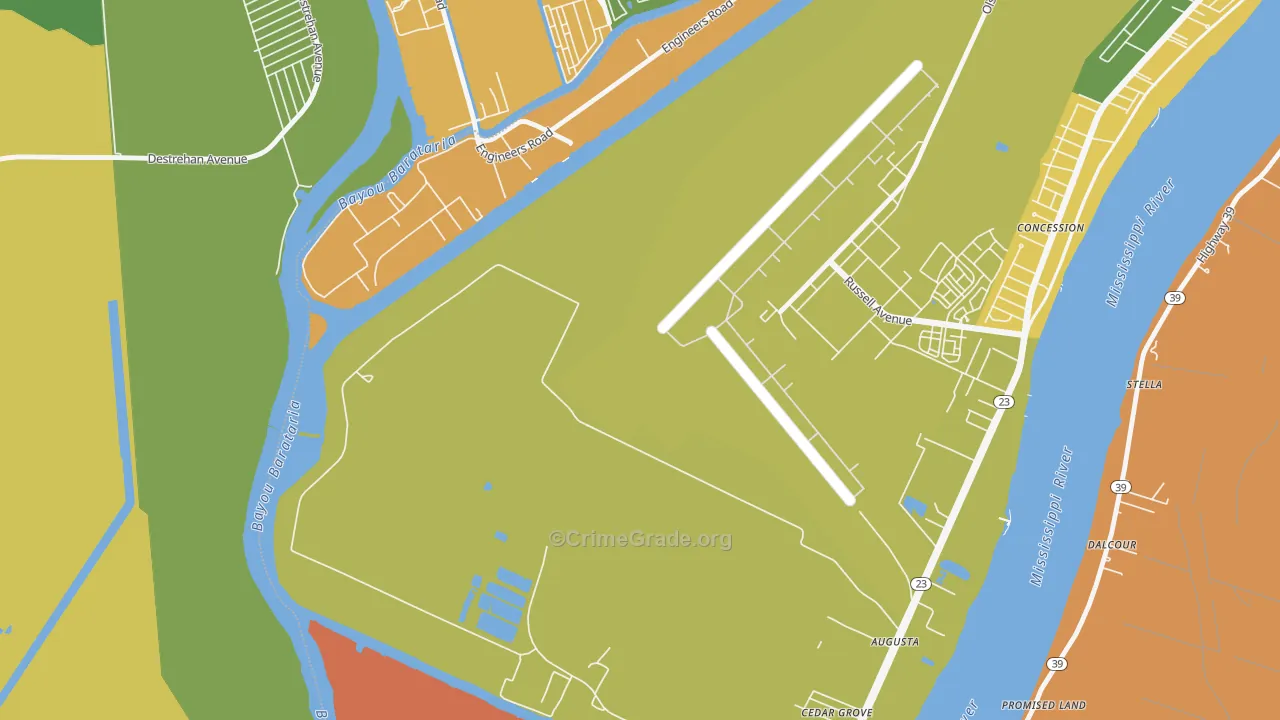 St. Rosalie, LA Map of Assault Rates