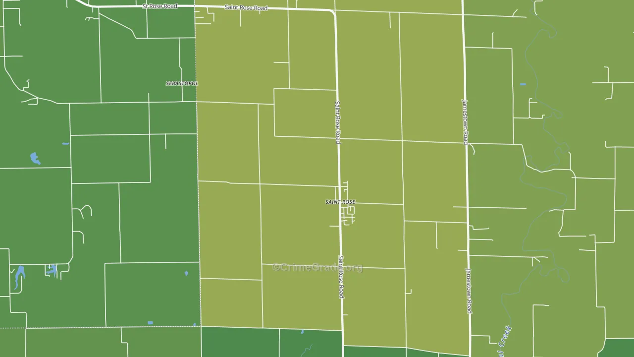 St. Rose, IL Map of Assault Rates