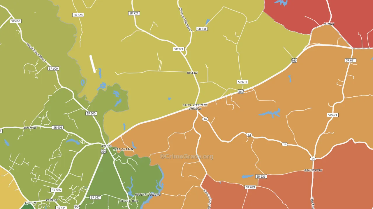 St. Stephens Church, VA Map of Assault Rates