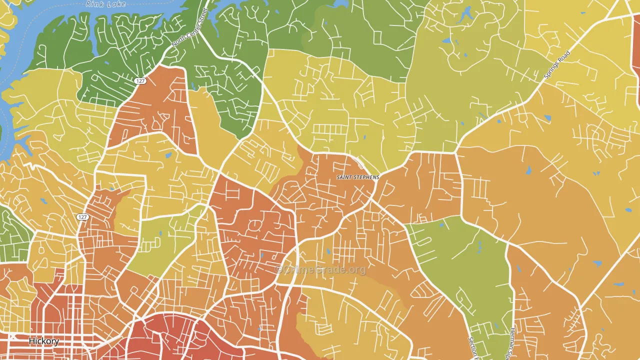 St. Stephens, NC Map of Assault Rates