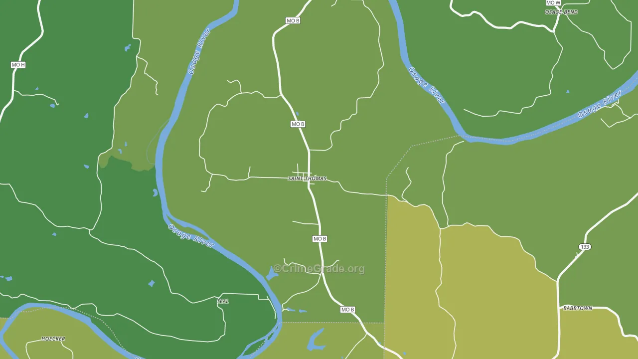 St. Thomas, MO Map of Assault Rates
