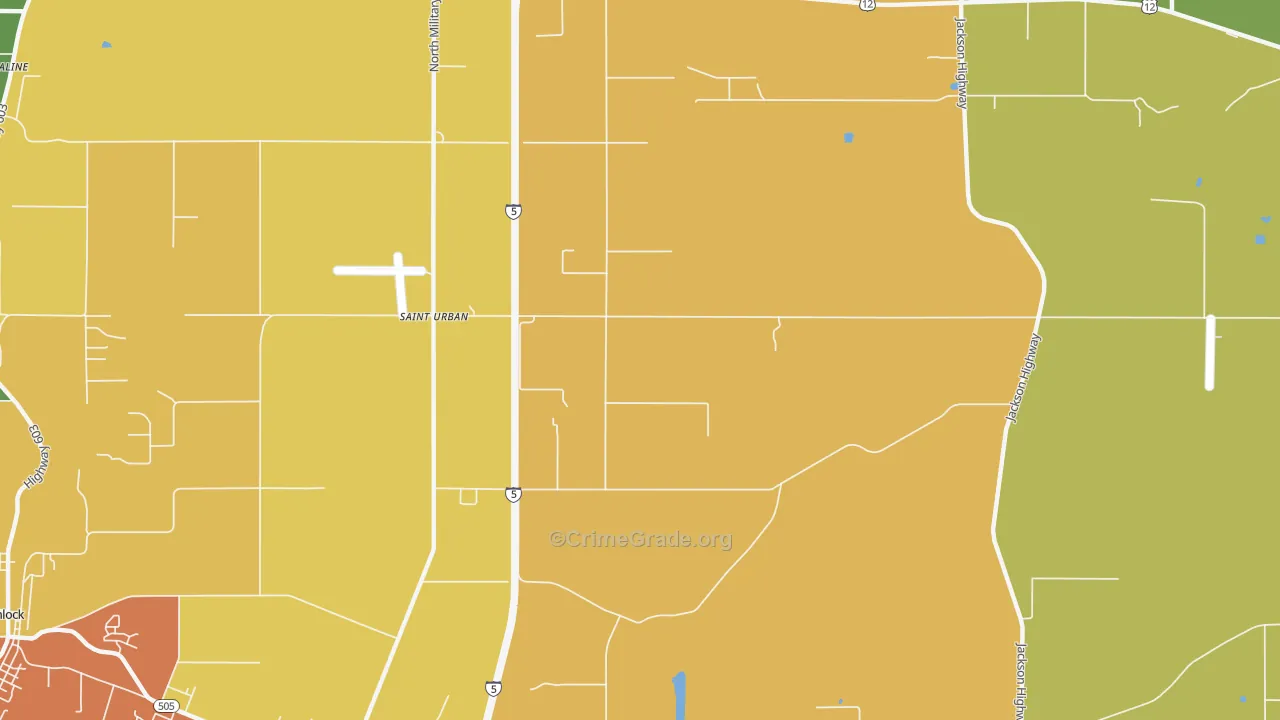 St. Urbans, WA Map of Assault Rates