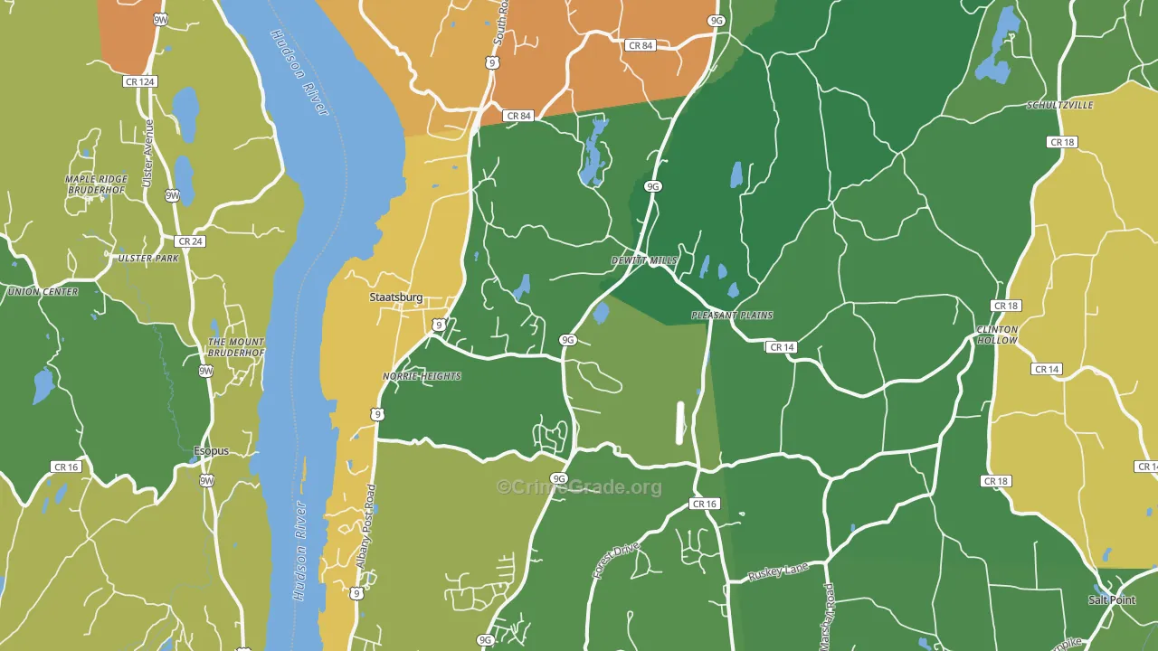Staatsburg, NY Map of Assault Rates
